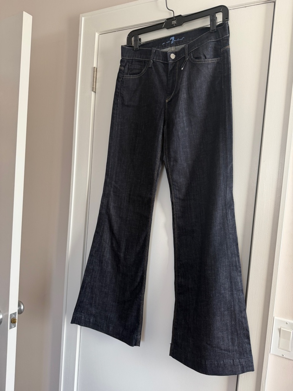 7 For All Mankind ginger Dark Wash Flare Jeans size 28 - Picture 8 of 14